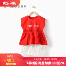 嬰兒紅色半袖套裝