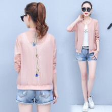 秋萊莎 半開(kāi)領(lǐng) 長(cháng)袖 女 短外套 撞色，拉鏈