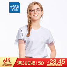 真維斯（Jeanswest） 繡花，口袋 短袖 T恤 女 V領(lǐng)