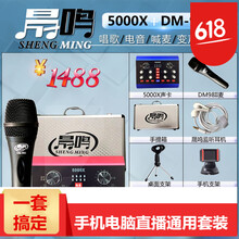 晟鳴  手持 麥克風(fēng) 聲卡（帶線）+DM98(動圈麥)+支架+耳塞
