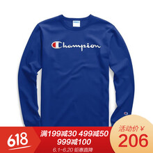 champion 長袖 男士T恤 surf the web寶藍 