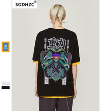 SODHZC 五分袖 男士T恤 黑色 