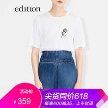 MO&Co.edition 刺繡 短袖 T恤 女 圓領(lǐng)