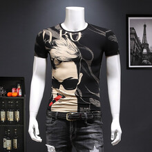 奈瑾（NAIJIN） 短袖 男士T恤 黑色8108 