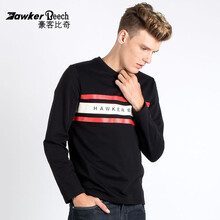 豪客比奇（Hawker Beech） 長袖 男士T恤 黑色 S，XL，XS，L，XXL，M