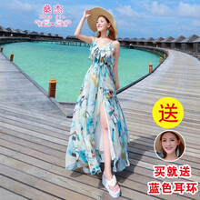 燊杰 大花，碎花 深V款，開衩，印花 連衣裙