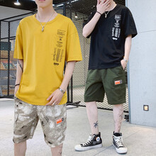 特工浪人（TEGONGLANGREN） 五分袖 男士T恤 T103 黃色 