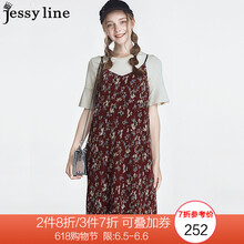 歐美吊帶花色連衣裙