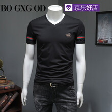 BOGXGOD 短袖 男士T恤 黑色 