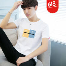 BOYGXG 短袖 男士T恤 白色 XL，L，M，XXL，加大，XXXL