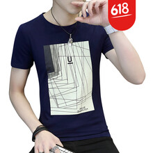 BOYGXG 短袖 男士T恤 藏青色 XL，L，M，XXL，XXXL