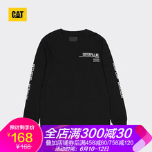 CAT 長袖 男士T恤 黑色 