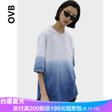 ovb 五分袖 男士T恤 藍(lán)色 