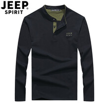 Jeep 短袖 男士T恤 黑色-長款 