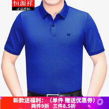 恒源祥 短袖 男士T恤 電光蘭 