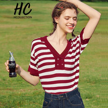 Hcollection 紐扣 短袖 T恤 女 