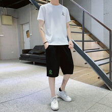 花花公子（PLAYBOY） 短袖 男士T恤 7788白+黑(套裝) 
