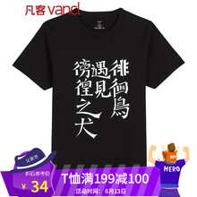 凡客誠品（VANCL） 短袖 男士T恤 鳥類學(xué)7 黑 