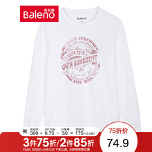 班尼路（Baleno） 長袖 男士T恤 01W 漂白 