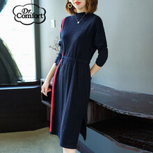 dr.comfort 豎條紋 拼接 連衣裙