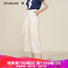 播（broadcast） 高腰 直筒褲 女 七分褲 休閑褲