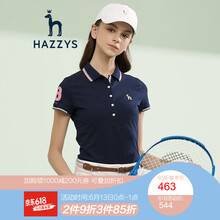 HAZZYS 不規(guī)則 短袖 T恤 女 POLO領(lǐng)