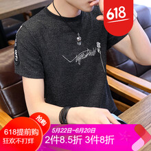 七匹狼（SEPTWOLVES） 短袖 男士T恤 一枝花黑 
