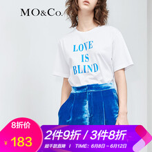 MO&Co. 紐扣 短袖 T恤 女 圓領(lǐng)