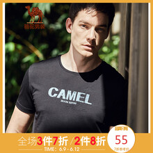 駱駝（CAMEL） 短袖 男士T恤 X9B374159黑色 