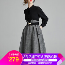 元素,流行,新款,黑灰,趨勢(shì),袖連衣裙,樣式