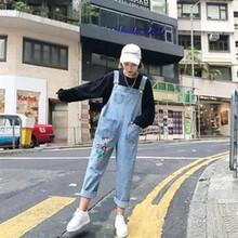 莫戈里（MOGORI） 高腰 背帶褲 女 九分褲 牛仔褲