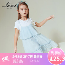 韓版條紋短袖公主裙子