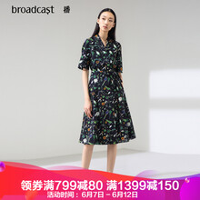 播（broadcast） 植物花卉 印花 連衣裙