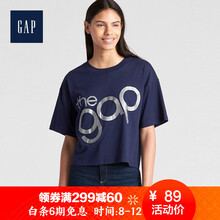 蓋璞（GAP） 不規(guī)則 短袖 T恤 女 圓領(lǐng)