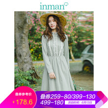 茵曼（INMAN） 格子 格子，花邊 連衣裙