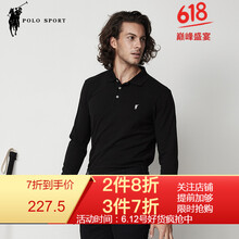 POLO SPORT 長袖 男士T恤 黑色 