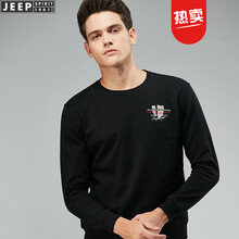 吉普（JEEP） 長袖 男士T恤 1001黑色 XL，L，XXL，M