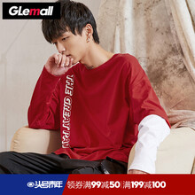 Glemall 長袖 男士T恤 紅色調(diào) 