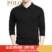 ROYAL PALM POLO SPORTS CLUB 長(zhǎng)袖 男士T恤 黑色 