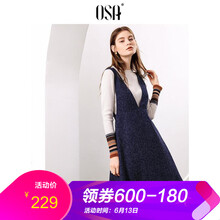OSA 純色 背帶，露背 連衣裙
