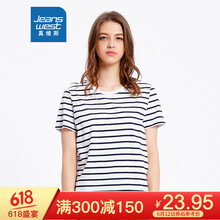 真維斯（Jeanswest） 蕾絲 短袖 T恤 女 圓領(lǐng)