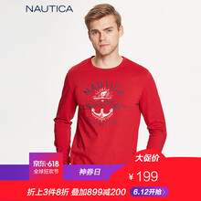 諾帝卡（NAUTICA） 長袖 男士T恤 紅色 6NR 