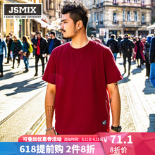 Jsmix 短袖 男士T恤 深紅色 