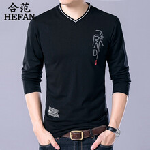 合范（HEFAN） 長袖 男士T恤 黑色 XL，L，M，XXXL，XXL
