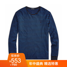 Polo Ralph Lauren 長(zhǎng)袖 男士T恤 B89-深藍(lán)條紋 