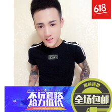 古萊登（GODLIKE） 短袖 男士T恤 雙桿徽章黑色 