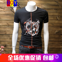 CHIC BOY 短袖 男士T恤 黑色T42227 