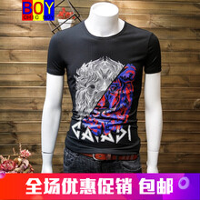 CHIC BOY 短袖 男士T恤 黑色T38250 