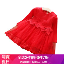 寶寶紅色連衣裙秋