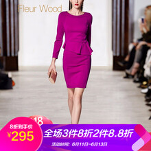 Fleur Wood 純色 荷葉邊 連衣裙